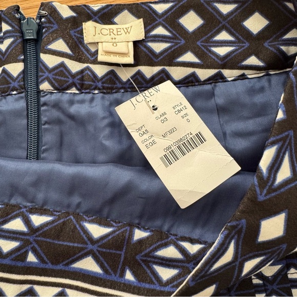 NWT J. Crew Blue & Navy Pleated Skirt - Picture 3 of 3